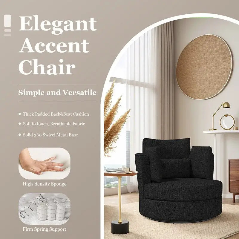 Chenille Swivel Soft Modern Upholstered Accent Chair (Set of 2)