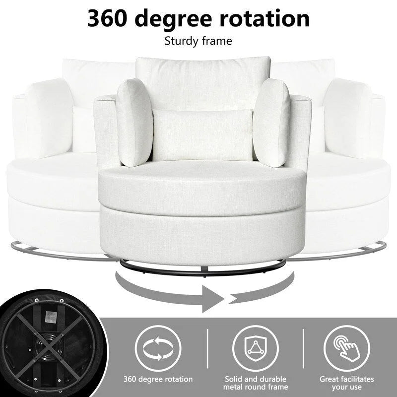 Chenille Swivel Soft Modern Upholstered Accent Chair (Set of 2)