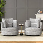 Chenille Swivel Soft Modern Upholstered Accent Chair (Set of 2)