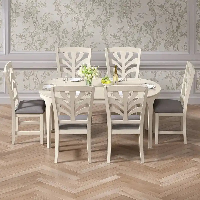 VECELO 5/7 Piece Dining Table Set Consist of an Oval Dining Room Table