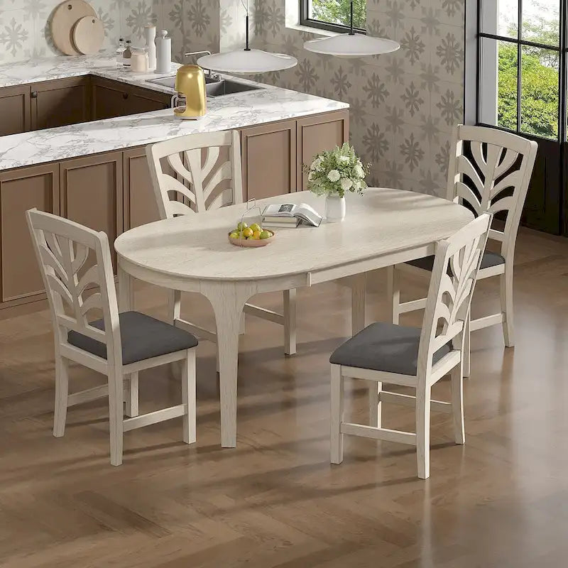 5/7 Piece Dining Table Set Consist of an Oval Dining Room Table