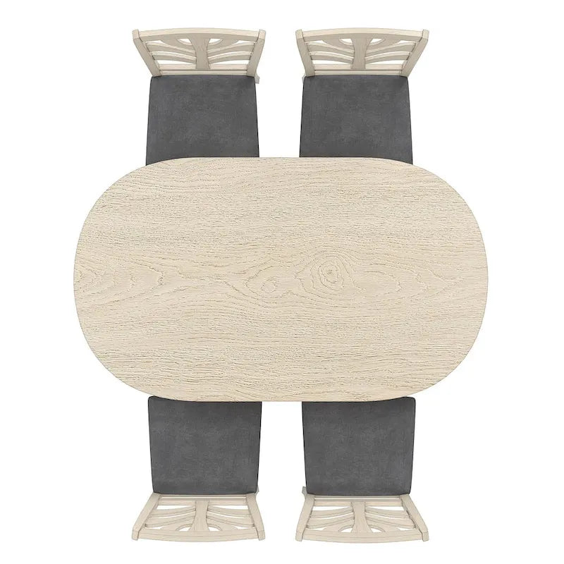 5/7 Piece Dining Table Set Consist of an Oval Dining Room Table