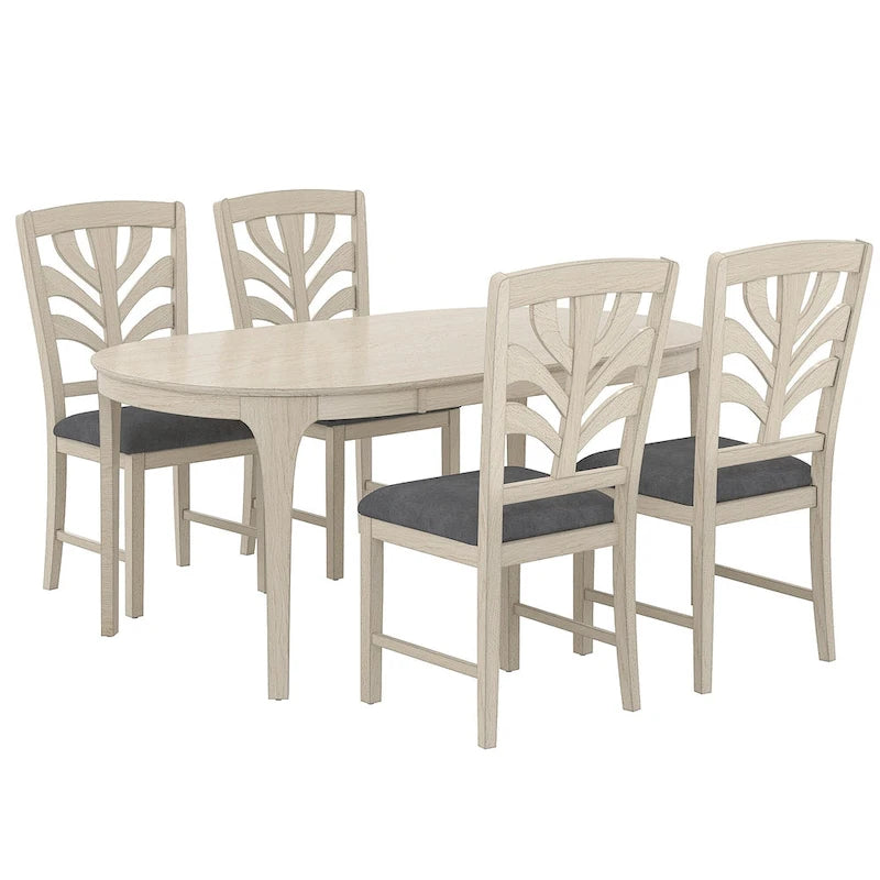 5/7 Piece Dining Table Set Consist of an Oval Dining Room Table