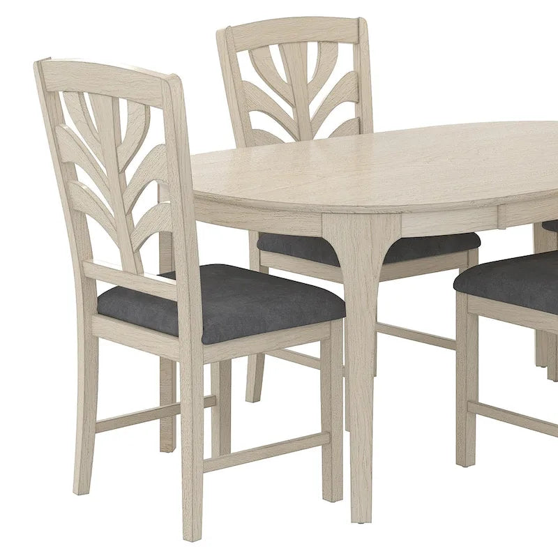 5/7 Piece Dining Table Set Consist of an Oval Dining Room Table