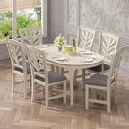 5/7 Piece Dining Table Set Consist of an Oval Dining Room Table