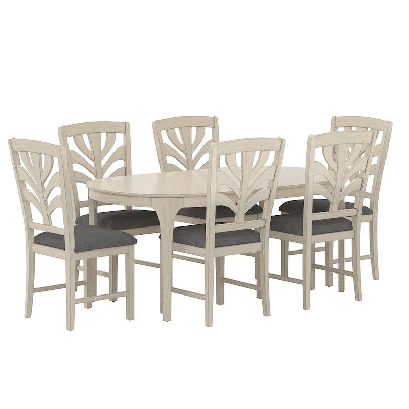 5/7 Piece Dining Table Set Consist of an Oval Dining Room Table
