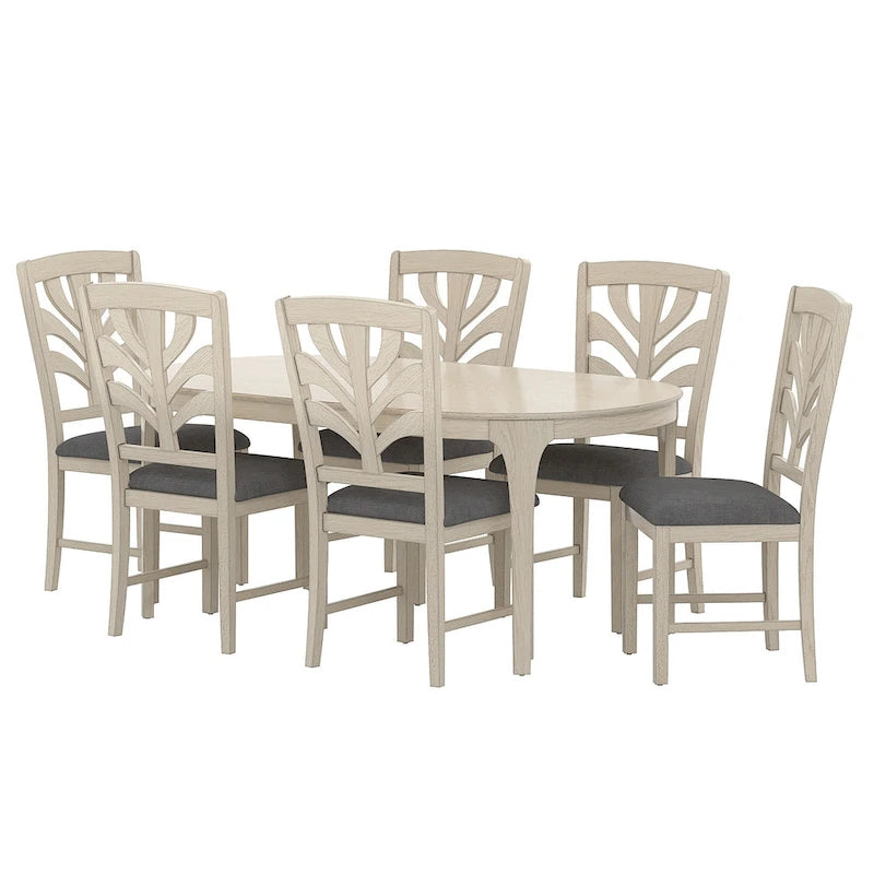 5/7 Piece Dining Table Set Consist of an Oval Dining Room Table