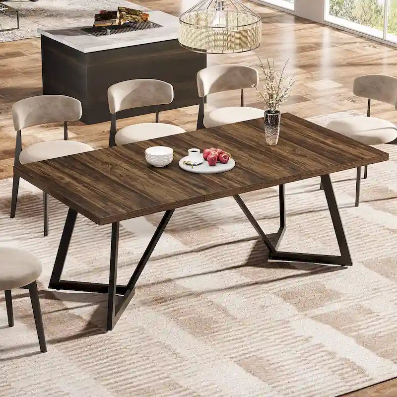 70.86-Inch Large Dining Table for 6-8, Modern Dining Room Table