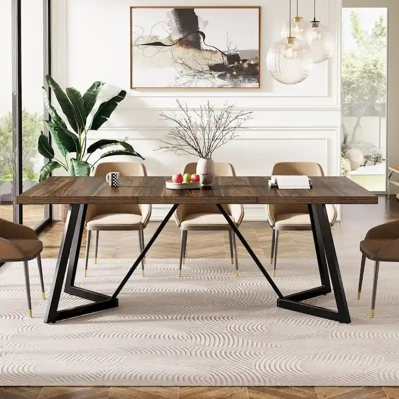 70.86-Inch Large Dining Table for 6-8, Modern Dining Room Table
