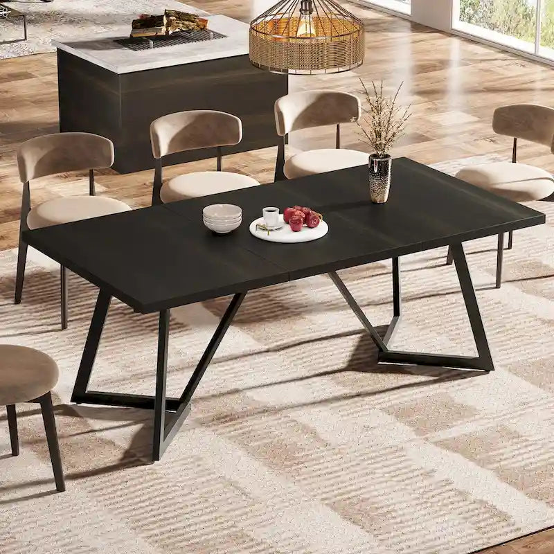 70.86-Inch Large Dining Table for 6-8, Modern Dining Room Table