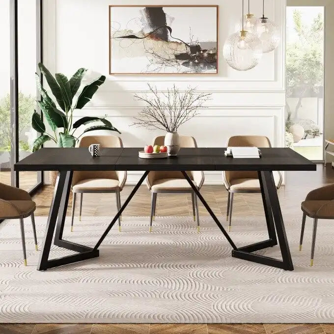 70.86-Inch Large Dining Table for 6-8, Modern Dining Room Table
