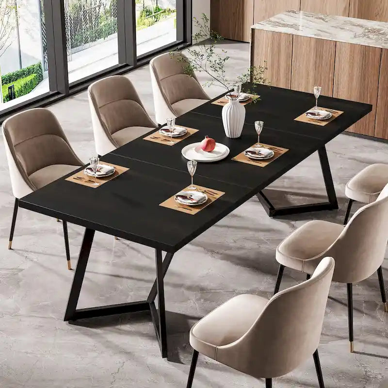 70.86-Inch Large Dining Table for 6-8, Modern Dining Room Table