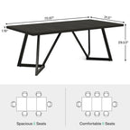 70.86-Inch Large Dining Table for 6-8, Modern Dining Room Table