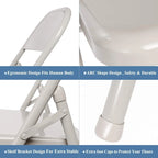Folding Chairs Set of 4 Metal Frame Steel Seat with Triple Braced