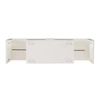 White 51.22 TV Stand with LED Lights and Toughened Glass Shelf for TVs Up to 55