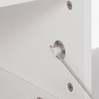 White 51.22 TV Stand with LED Lights and Toughened Glass Shelf for TVs Up to 55