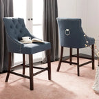 Dottie 26-inch Tufted Wing Back Counter Stool - Grey / Espresso (Set of 2) - 22.5 x 25 x 41 - 22.5 x 25 x 41
