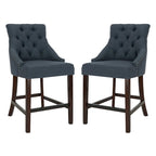 Dottie 26-inch Tufted Wing Back Counter Stool - Grey / Espresso (Set of 2) - 22.5 x 25 x 41 - 22.5 x 25 x 41