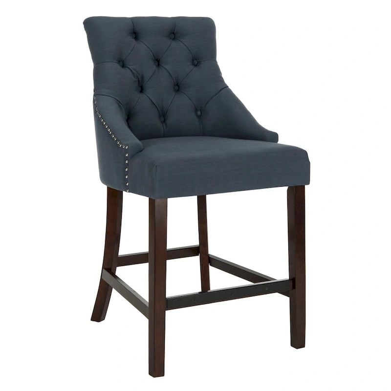 Dottie 26-inch Tufted Wing Back Counter Stool - Grey / Espresso (Set of 2) - 22.5 x 25 x 41 - 22.5 x 25 x 41