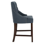 Dottie 26-inch Tufted Wing Back Counter Stool - Grey / Espresso (Set of 2) - 22.5 x 25 x 41 - 22.5 x 25 x 41