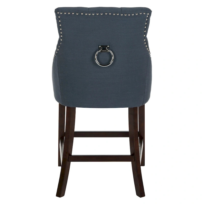 Dottie 26-inch Tufted Wing Back Counter Stool - Grey / Espresso (Set of 2) - 22.5 x 25 x 41 - 22.5 x 25 x 41