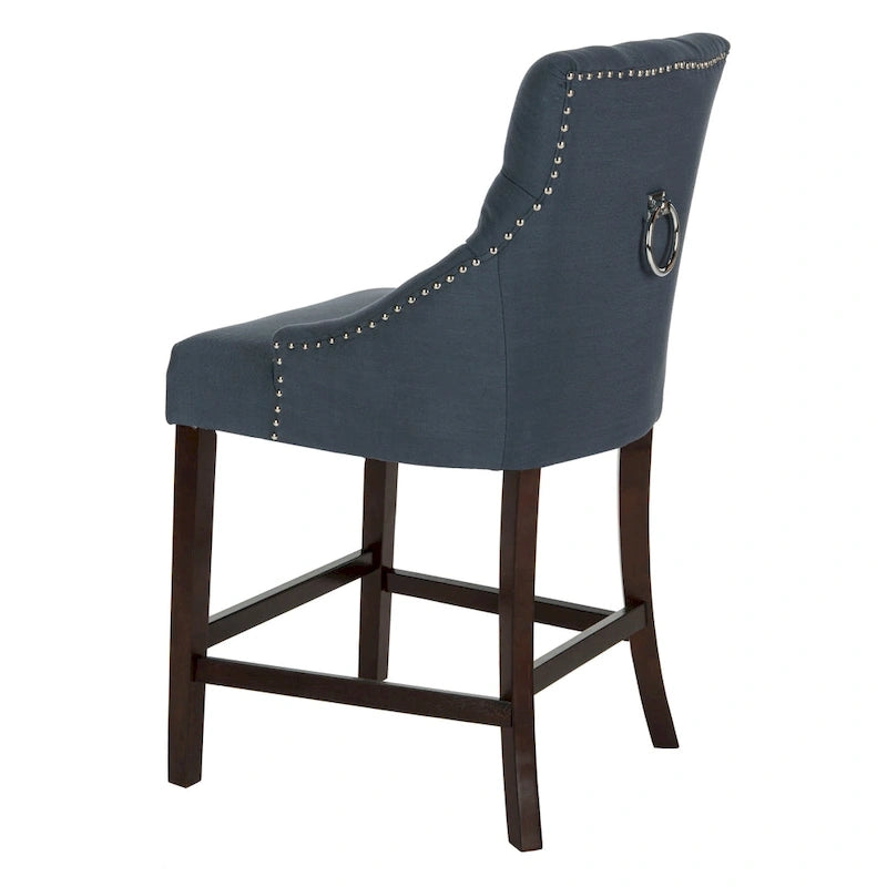Dottie 26-inch Tufted Wing Back Counter Stool - Grey / Espresso (Set of 2) - 22.5 x 25 x 41 - 22.5 x 25 x 41