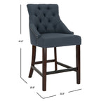 Dottie 26-inch Tufted Wing Back Counter Stool - Grey / Espresso (Set of 2) - 22.5 x 25 x 41 - 22.5 x 25 x 41