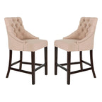 Dottie 26-inch Tufted Wing Back Counter Stool - Grey / Espresso (Set of 2) - 22.5 x 25 x 41 - 22.5 x 25 x 41