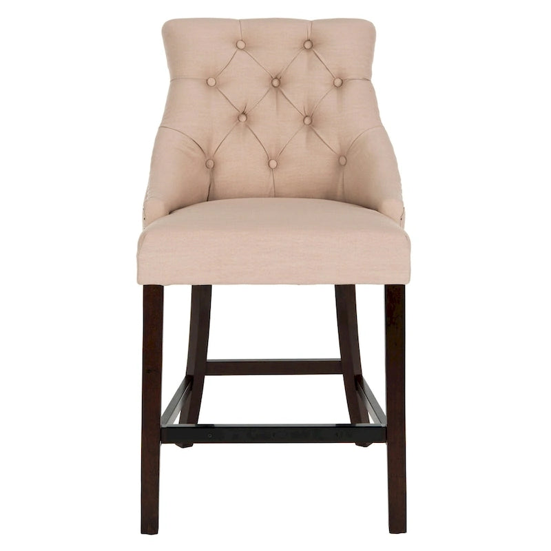 Dottie 26-inch Tufted Wing Back Counter Stool - Grey / Espresso (Set of 2) - 22.5 x 25 x 41 - 22.5 x 25 x 41