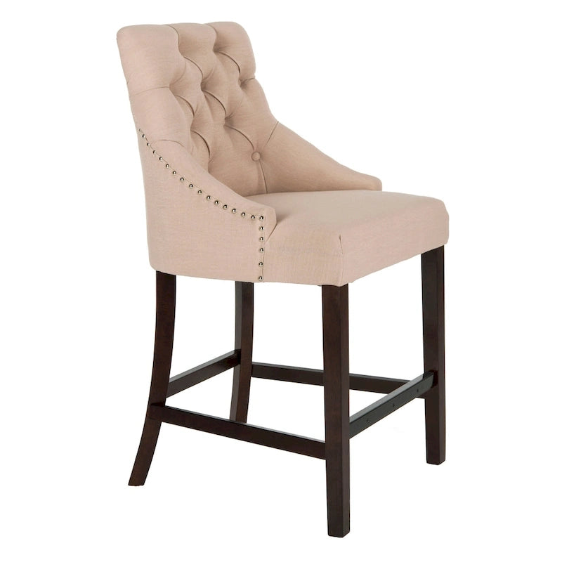 Dottie 26-inch Tufted Wing Back Counter Stool - Grey / Espresso (Set of 2) - 22.5 x 25 x 41 - 22.5 x 25 x 41