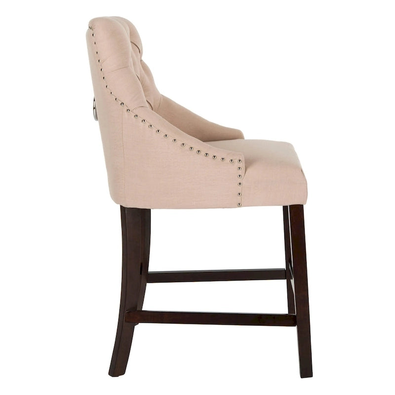 Dottie 26-inch Tufted Wing Back Counter Stool - Grey / Espresso (Set of 2) - 22.5 x 25 x 41 - 22.5 x 25 x 41