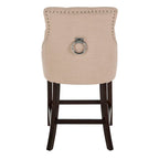 Dottie 26-inch Tufted Wing Back Counter Stool - Grey / Espresso (Set of 2) - 22.5 x 25 x 41 - 22.5 x 25 x 41