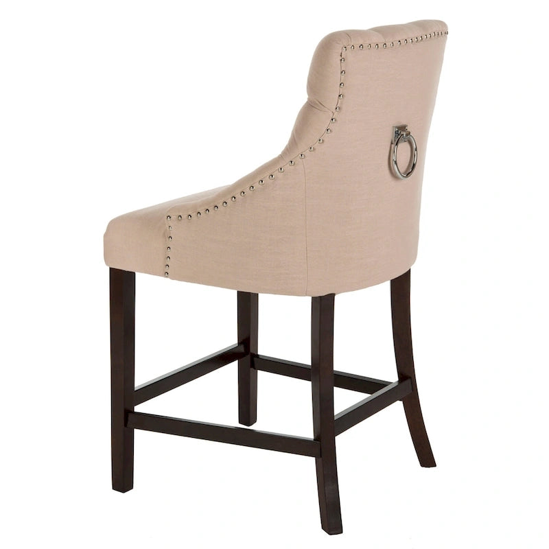 Dottie 26-inch Tufted Wing Back Counter Stool - Grey / Espresso (Set of 2) - 22.5 x 25 x 41 - 22.5 x 25 x 41