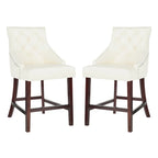 Dottie 26-inch Tufted Wing Back Counter Stool - Grey / Espresso (Set of 2) - 22.5 x 25 x 41 - 22.5 x 25 x 41