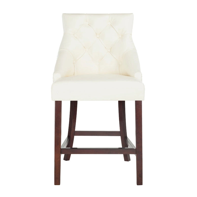 Dottie 26-inch Tufted Wing Back Counter Stool - Grey / Espresso (Set of 2) - 22.5 x 25 x 41 - 22.5 x 25 x 41