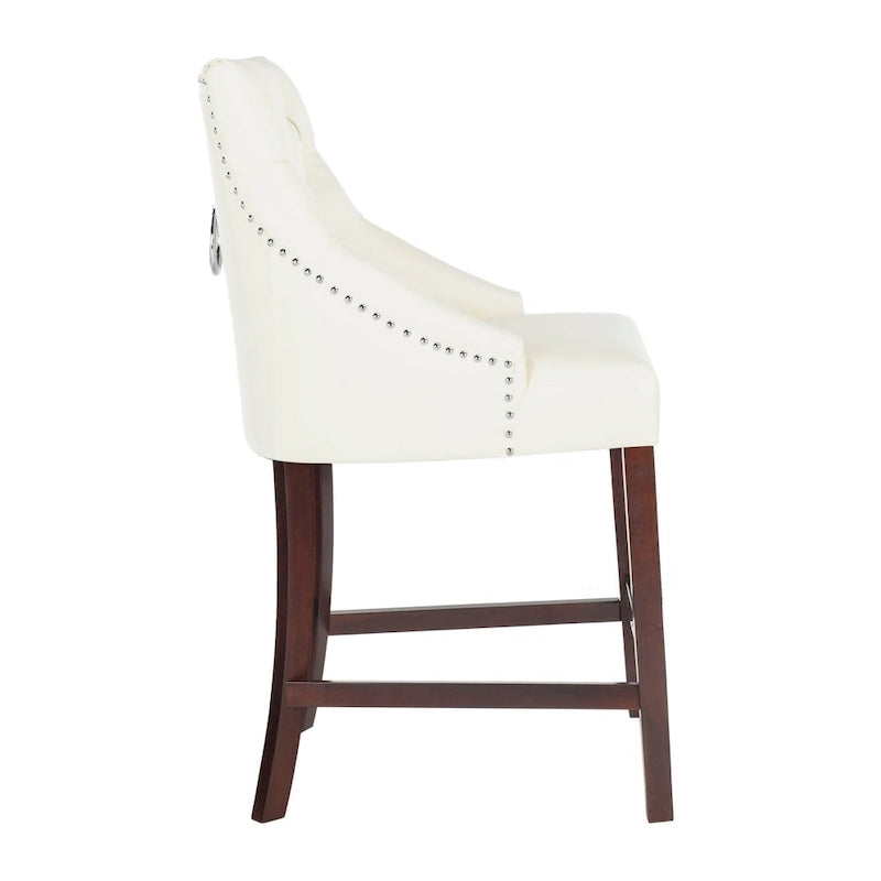 Dottie 26-inch Tufted Wing Back Counter Stool - Grey / Espresso (Set of 2) - 22.5 x 25 x 41 - 22.5 x 25 x 41