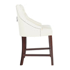 Dottie 26-inch Tufted Wing Back Counter Stool - Grey / Espresso (Set of 2) - 22.5 x 25 x 41 - 22.5 x 25 x 41