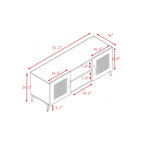 Oak Rattan TV Stand Storage Cabinet Entertainment Center 51.2 Inch - 16.00 x 51.20 x 20.50