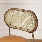 Cane Back Faux Leather Upholstered Dining Chair (Set of 2)