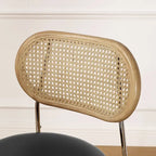 Cane Back Faux Leather Upholstered Dining Chair (Set of 2)