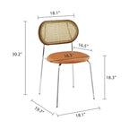 Cane Back Faux Leather Upholstered Dining Chair (Set of 2)