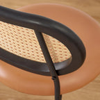 Cane Back Faux Leather Upholstered Dining Chair (Set of 2)