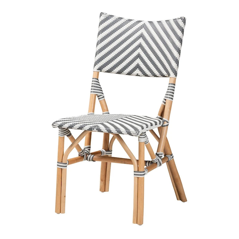 Wagner Modern French styled Natural Rattan Bistro Chair with Weaving
