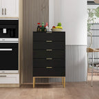 5 Drawer Dresser Chest End Table Storage Cabinet 23.6 W White/Back