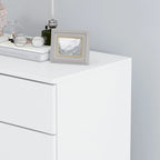 5 Drawer Dresser Chest End Table Storage Cabinet 23.6 W White/Back
