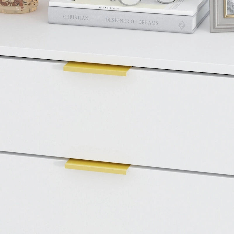 5 Drawer Dresser Chest End Table Storage Cabinet 23.6 W White/Back