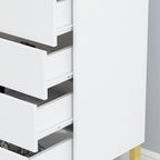 5 Drawer Dresser Chest End Table Storage Cabinet 23.6 W White/Back