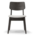 Set of 2 Astin Black Wood Chair with Light Grey Fabric Seat