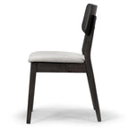 Set of 2 Astin Black Wood Chair with Light Grey Fabric Seat