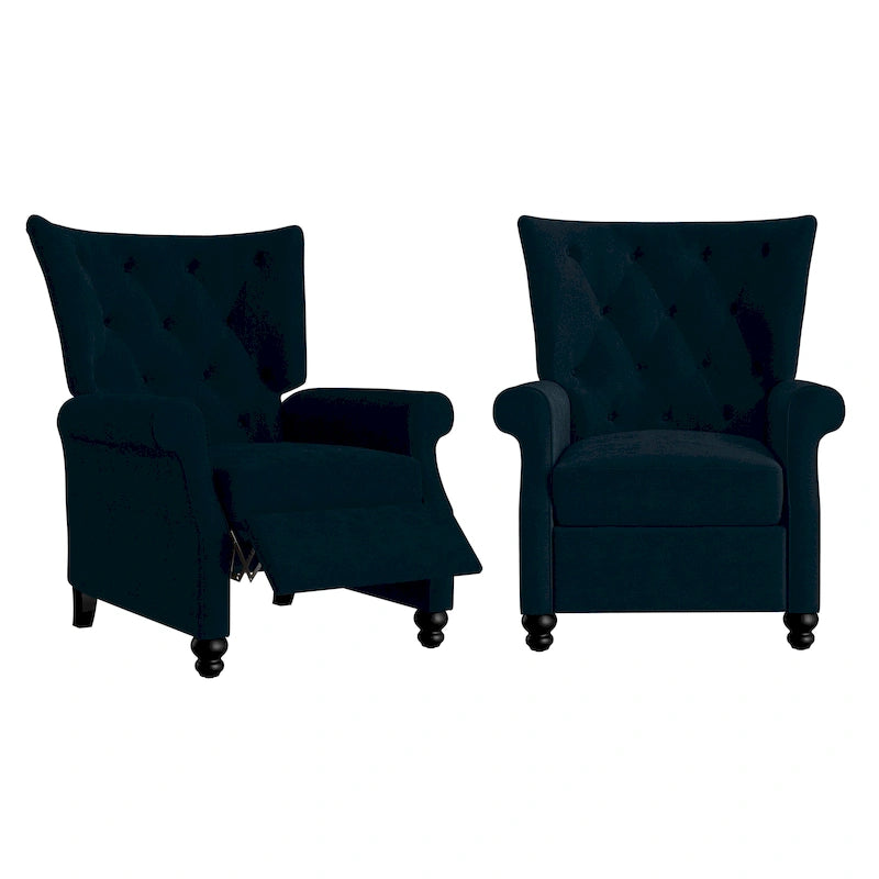 Plush Pushback Recliner Chairs (Set of 2)